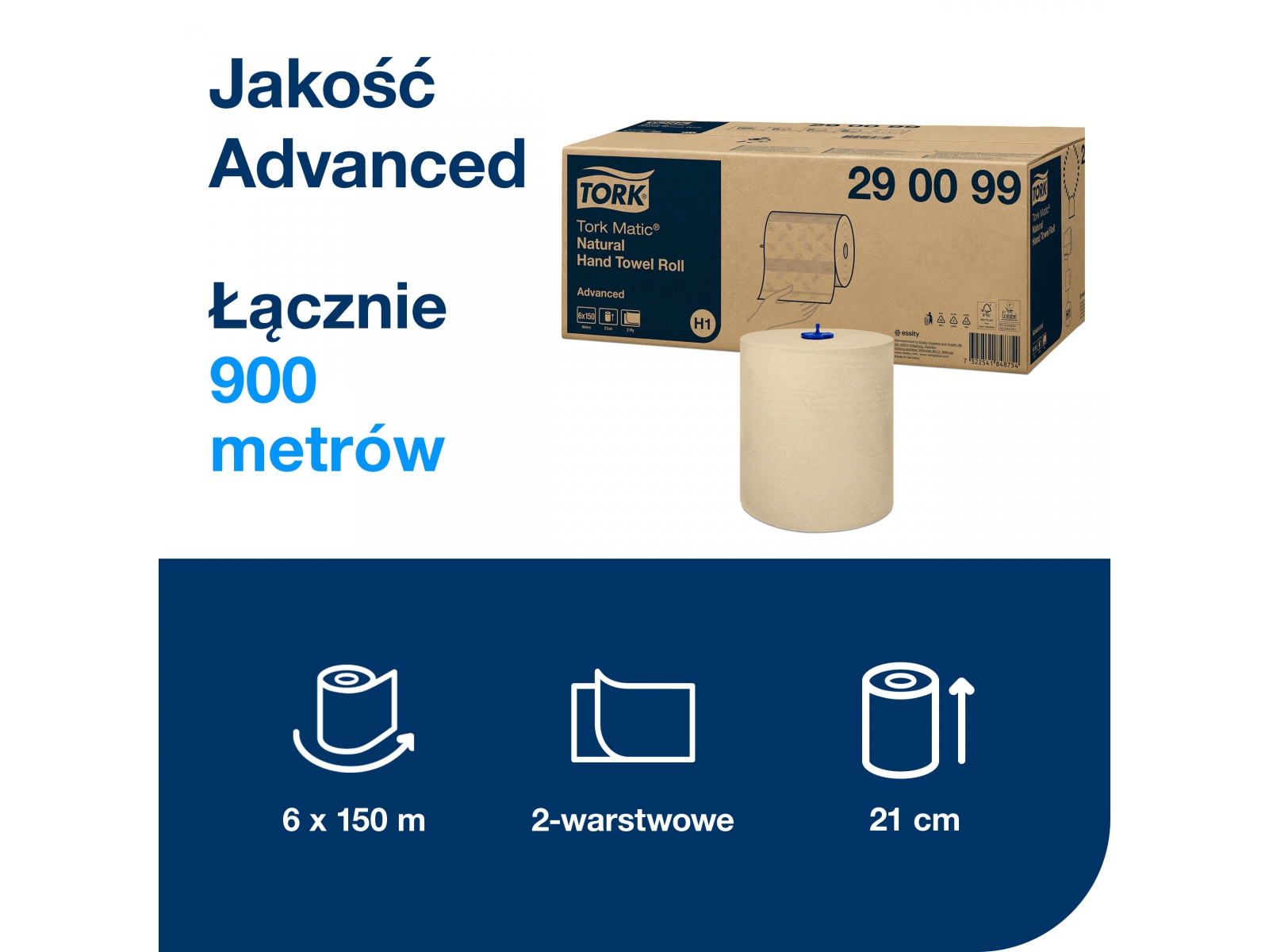 Ręcznik Matic Tork H1 290099 Natural 150m x6